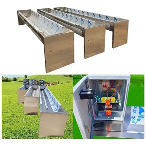 Bebedero eléctrico calefactado de acero inoxidable para ganado