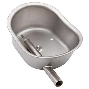 Cuenco ovalado de acero inoxidable para agua potable para cerdos