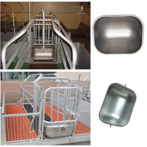 Comedero para cerdas con acero inoxidable